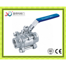 China Factory 1.4408 DIN 3-PC Valve à bille 50mm Pn40 avec dessin